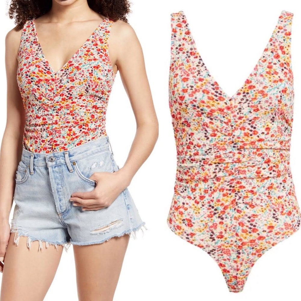 Floral Ruched Bodysuit